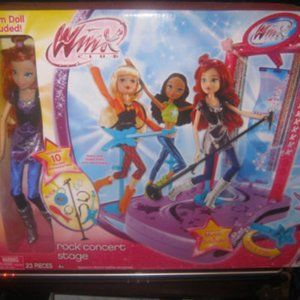 WINX CLUB ROCK CONCERT STAGE w/Bloom Doll Features Music & Sounds 23 pcs